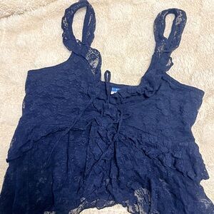 Old Navy Navy Lace Blouse